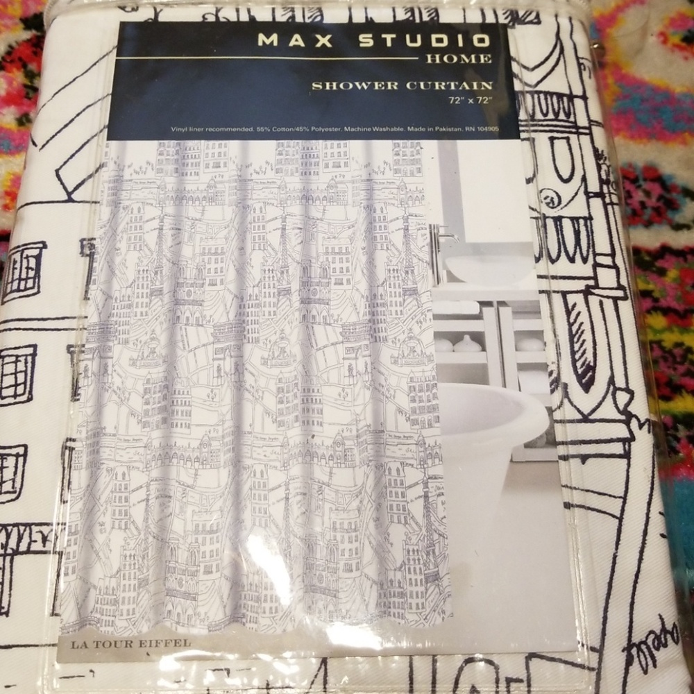 Black and white shower curtain